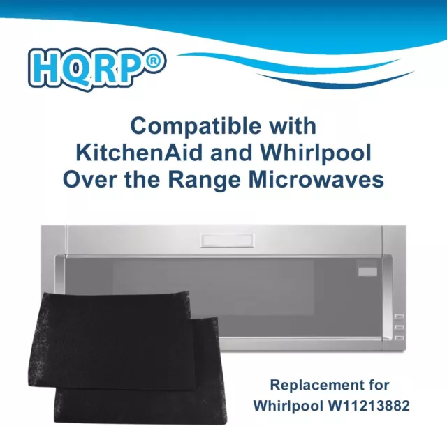 2-Pack HQRP Carbone Attivo Filtro Aria per Whirlpool W11213882 Forno a Microonde 3