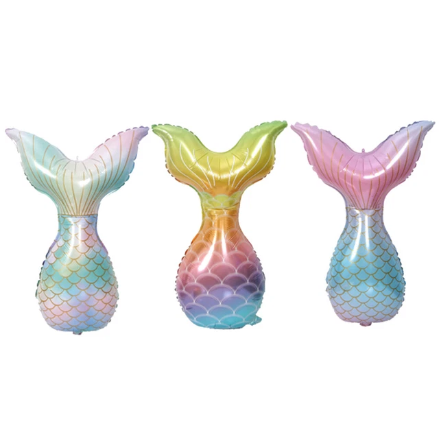 3 pcs sirène ballon décor ballons multicolore feuille d'aluminium
