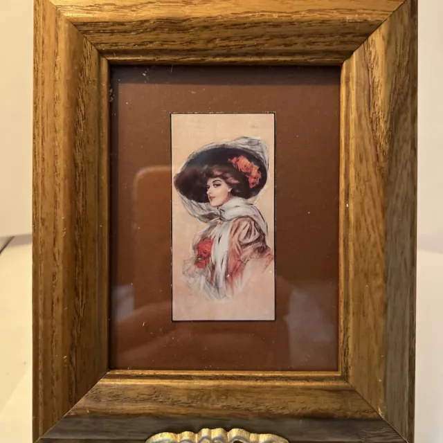 5x6 Burgundy Matted, Framed Gibson Girl Print