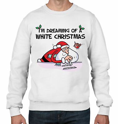 White Christmas Santa Claus Cocaine Funny Men's Sweatshirt Jumper