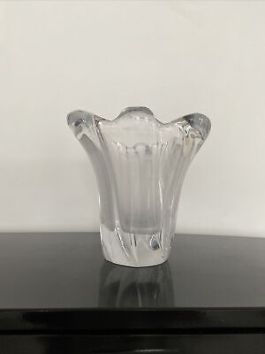 11,5 cm Vase en cristal de Daum France signé verrerie Crytal  glassware H 