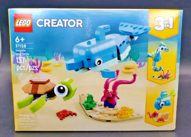 LEGO Creator Dolphin and Turtle, 3-in-1 31128 Brick NEW Sealed