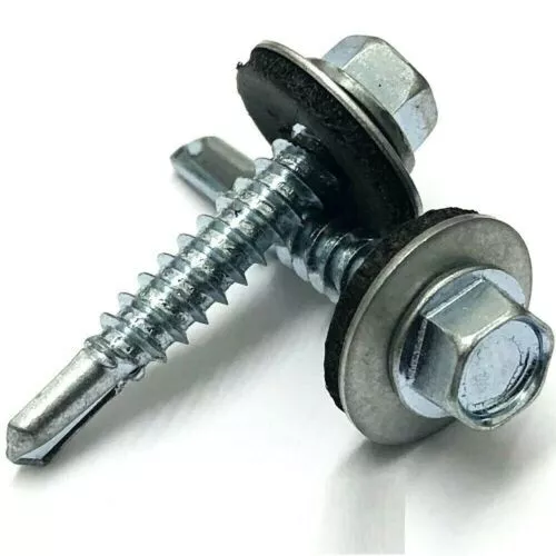 Self Drilling Tek Screws With Sealing Washers Zinc Plated For Metal Roofing