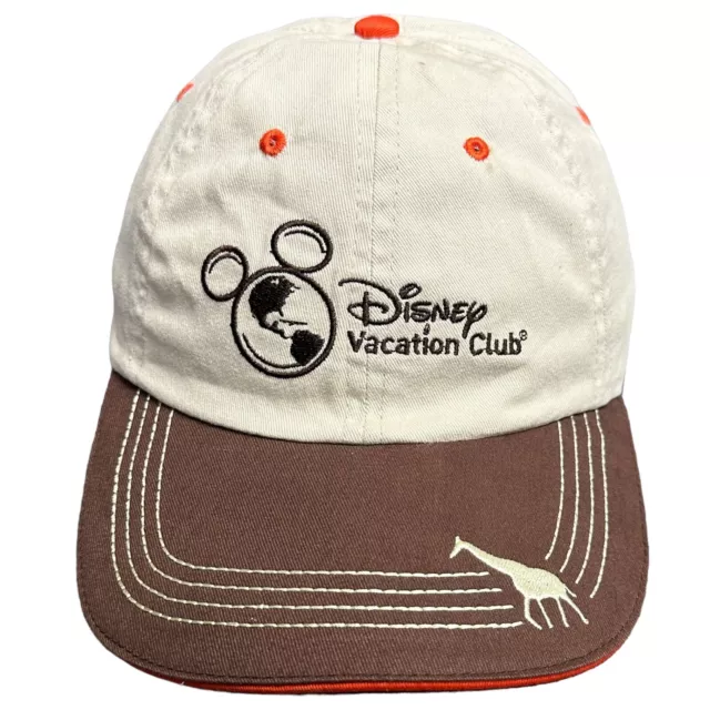 Disney Vacation Club Golf Hat Adult Brown Animal Kingdom Lodge Adjustable Cap **