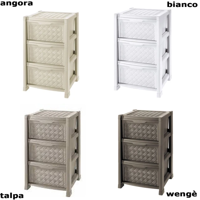 Tontarelli Cassettiera In Bambù Medium - 4 Cassetti Alti, Design Essenziale - Foto 8