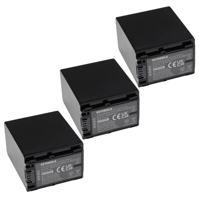 3x Batería para Sony DCR-SR78E DCR-SR87E DCR-SR88E DCR-SX15 DCR-SX15E 3090mAh