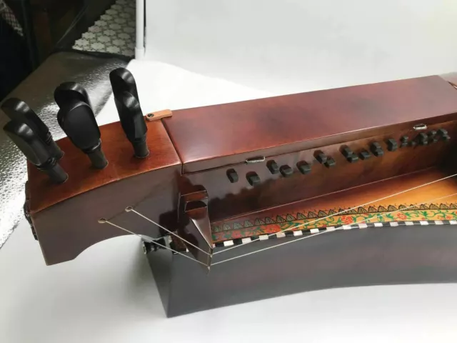 Ancien modèle Hurdy Gurdy, 6 cordes 24 clés, coque d'incrustation purfling bon son 3