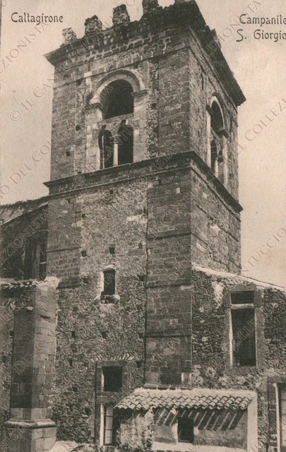 1911 CALTAGIRONE Campanile S. Giorgio Catania Cartolina