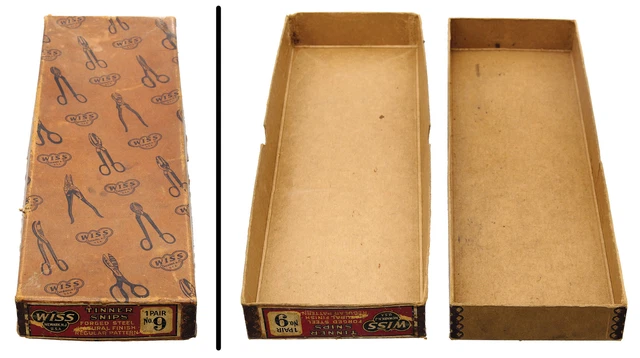 Orig. Pasteboard Box for Wiss No. 9 Tinner's Shears - mjdtoolparts