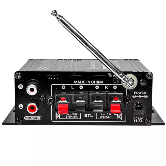 12V HIFI BLUETOOTH Power Amplifier Mini Stereo Audio FM Car Home AMP