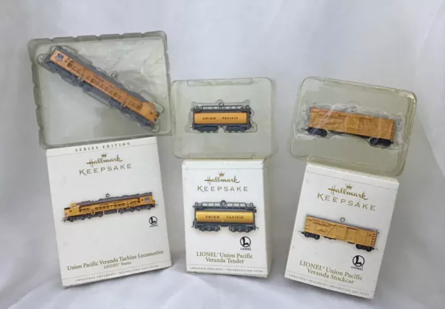 Hallmark Keepsake Lionel® Union Pacific Veranda 3-piece Collector Set NIB