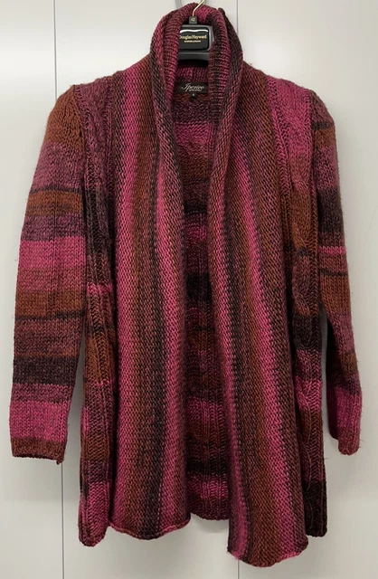 Iperico Sweater Cardigan Knit Made in Italy Pink Rose Ombre Womens Size Small