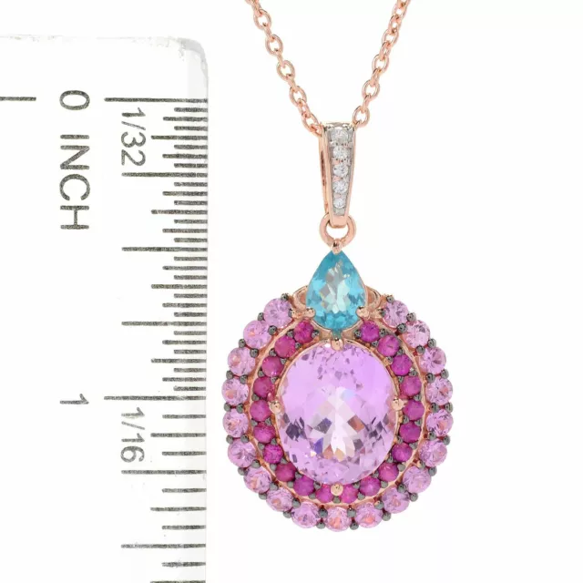 Pendentif bijoux Meher's 9,15 cctw kunzite et plusieurs pierres précieuses avec chaîne épuisée 680 $ 3