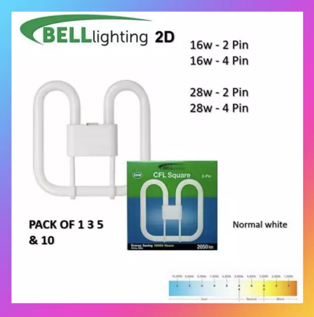 Bell 2D GR10q GR8 2Pin 4Pin 10,000HRS Energy Saving Fluorescent Lamp 16W/28W