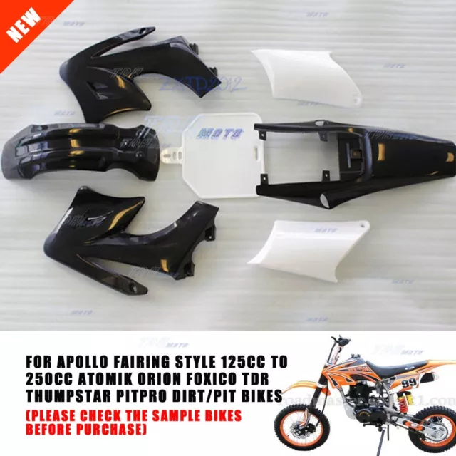 Black Plastic fender for APOLLO ORION style DIRT BIKE 125-250CC Thumpstar ATomik