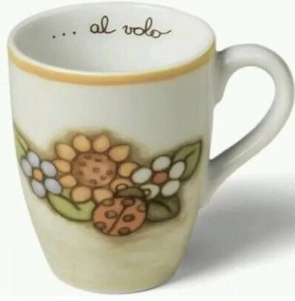 THUN Tazza Mug The Caffe Cappuccino Al Volo Country Porcellana Fiore Coccinella 