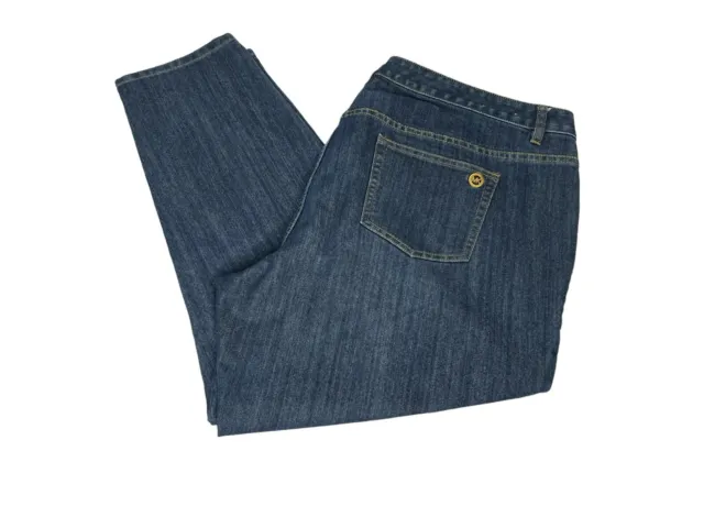 Michael Kors Izzy Skinny Dark Wash Womens Plus 22W Denim Blue Jeans Stretch
