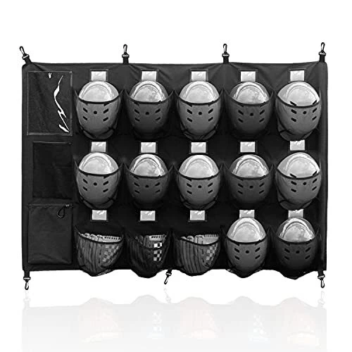 Hanging Helmet Bag for Baseball Softball Dugout Organizer for 15 Players Helm...