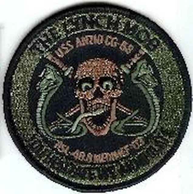 3.5" Hsl-48 Lynch Mob Subdued Uss Anzio Cg-68 Med/Mef Embroidered Jacket Patch