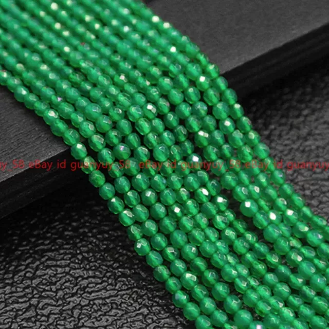 4mm Genuine Natural Faceted Green Jade Round Gemstone Loose Beads 15 Inch AAA