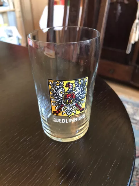 Wasserglas Quedlinburg Trinkglas - 11 x 6,2 cm - DDR Andenkenglas Souvenir 3