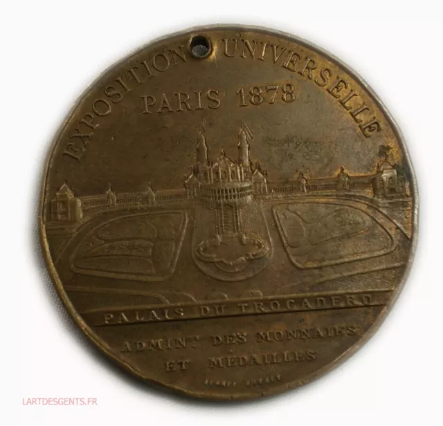 Médaille Exposition Universelle Paris 1878 Par Oudiné, A. Dubois (GERM) med424 2