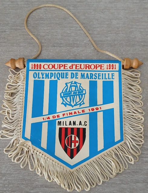 Fanion Olympique De Marseille – Blanc, Club Français, Très Bon état