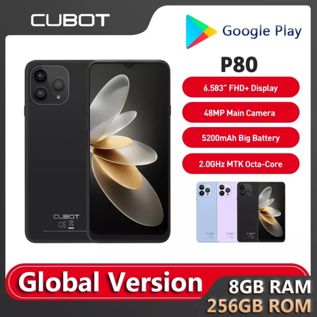 Cubot P80, 2023 New Global Version Smartphone, 8GB RAM, 256GB ROM, NFC,  6.583 Inch FHD+ Screen, 48MP+24MP, Android 13, 5200mAh