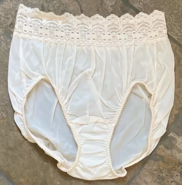 Size 10 WhiteDouble-Layer Nylon-Crotch HIPSTER Panties SofterSilk USA-Made  NEW