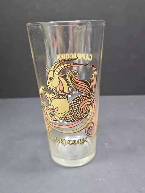 Vintage 1976 Capricorn Arby's Promo Glass Beverly KMA Astrology Horoscope Zodiac