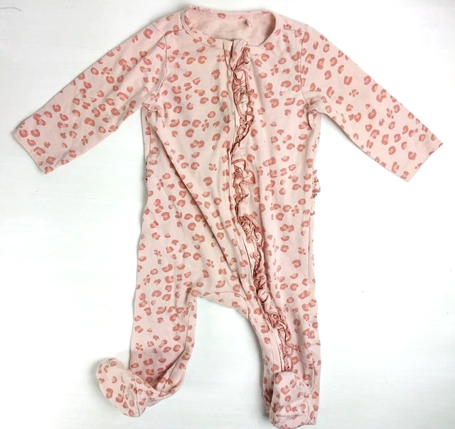 Baby Girl Clothes Jessica Simpson 6-9 Months Ruffle Footed Pajamas