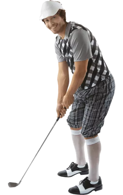 Herren schwarz & weiß Pub Golf Sport Hirsch Nacht Spaß Kostüm