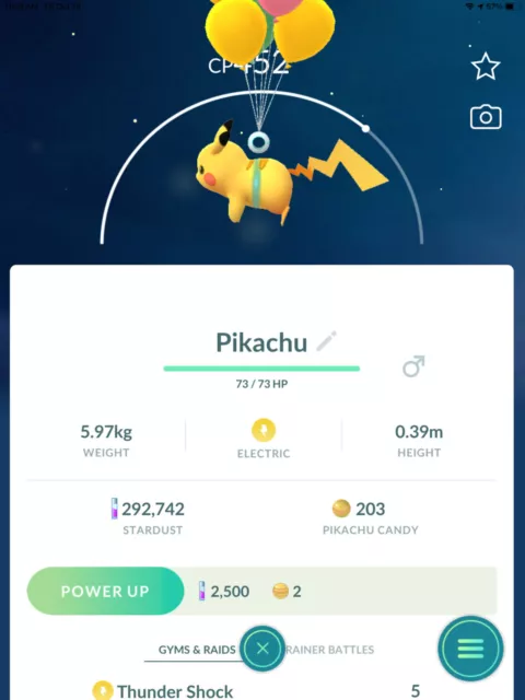 Pokémon GO Shiny Flying Pikachu with Orange Balloons - Jeju Island, South  Korea – Trade 20.000 stardust (Read Describe) - PoGoFighter