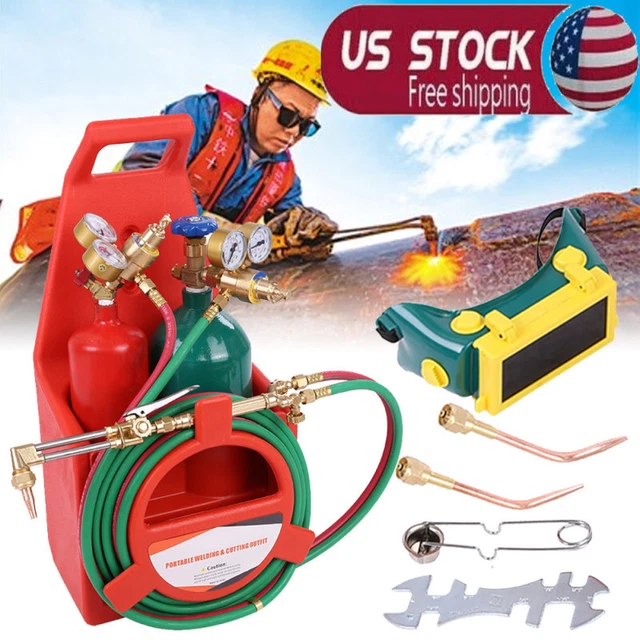 Torch Cutting & Welding Portable Kit with Gauge Oxygen Acetylene Tank Torch Kit