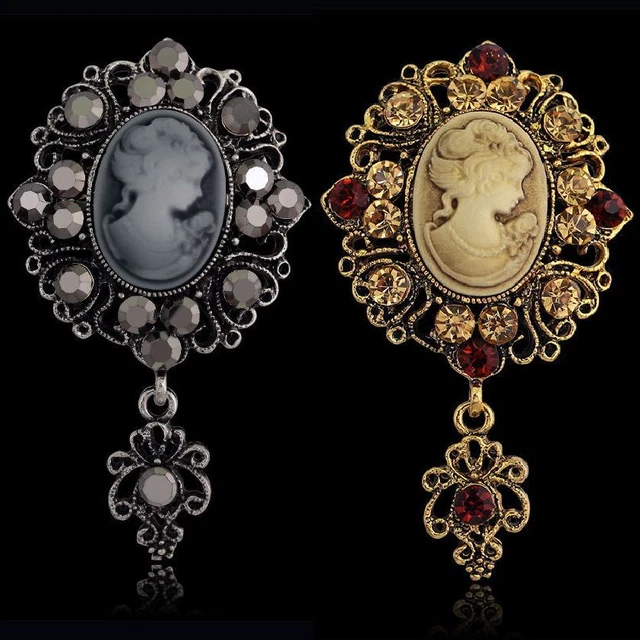 Grande Broche Camée Vintage à Strass Et Nœud - Neuf Avec étiquettes