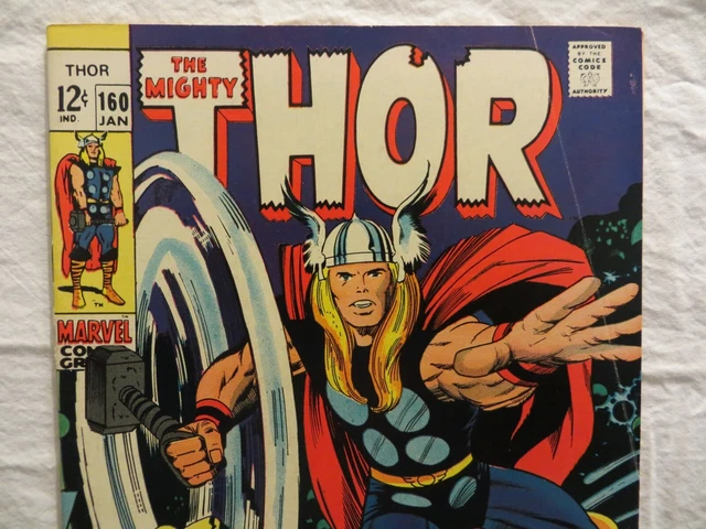 1969 Mighty Thor Comic Book..vol.1..No.160..Marvel..galactus..high-Grade Silver! 2
