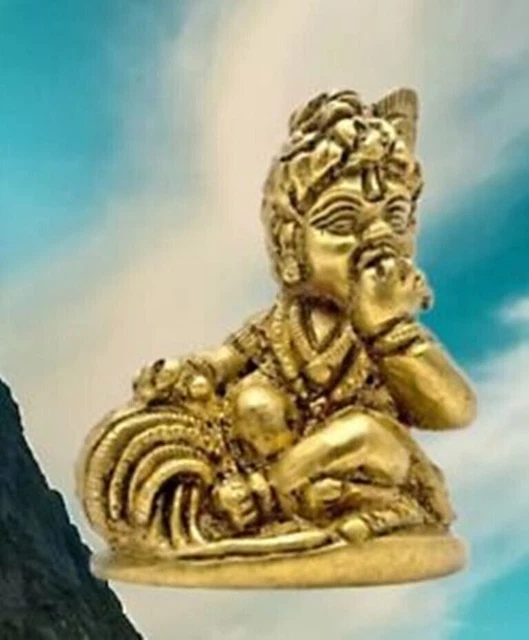 2" Brass Laddu Gopal Bal Jai Shree Krishna Statue Hindu God Idol Moorti ISKON