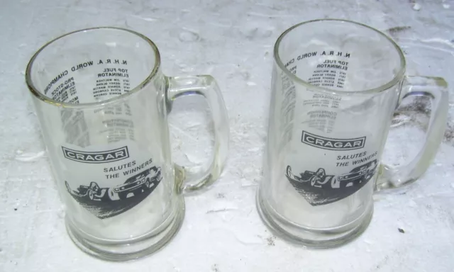 Rare Cragar Mugs 1968 1969 1970 1971 1972 Nhra World Champions Pair Rare Cragar Mugs 1968 1969 1970 1971 1972 Nhra World Champions Pair