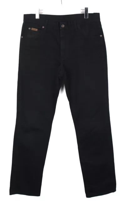Wrangler Texas Jeans Uomo W36/L34 Dritto Fit Casual Zip Fly Nero
