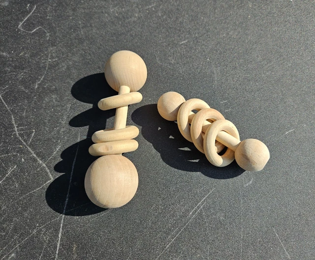 Wooden Baby Toy Rattle Set Of 2