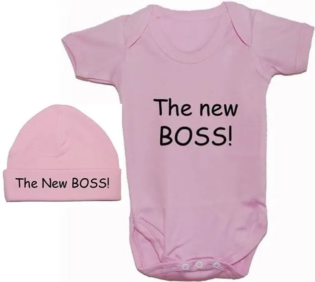 Nuovo gilet e cappello Boss Babygrow body romper gilet nuovo con scatola 12 m. regalo ragazzo bambina