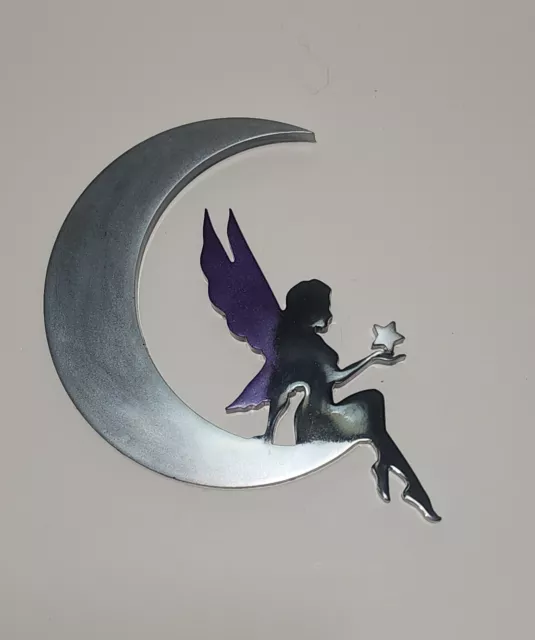 3D Resin Moon Wall Hanging Statue Decor with fairy, wolf, unicorn, or cat