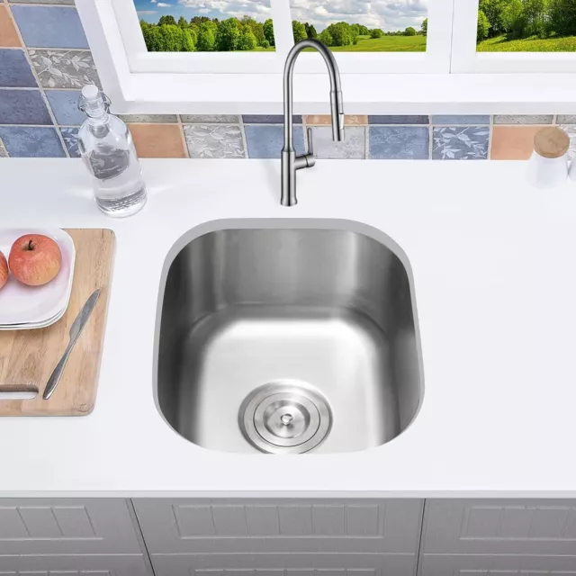 KBFMore 13 Inch Singel Bowl Undermount Classic Kitchen Sink