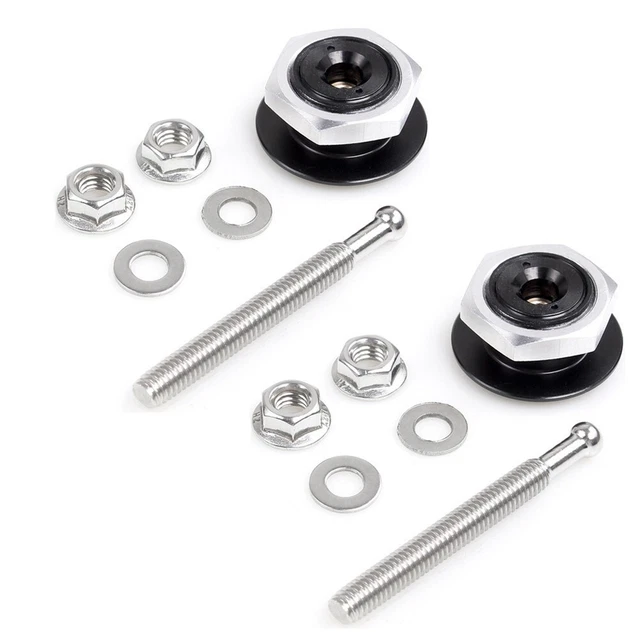 Perno Cofano In Lega Alluminio CNC - Kit Blocco Universale Per Auto, Colore Argento - Foto 8