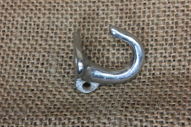 Old Lavatory Razor Strop Hook Towel Hanger For Drain Plug Nickel Brass Vintage 3
