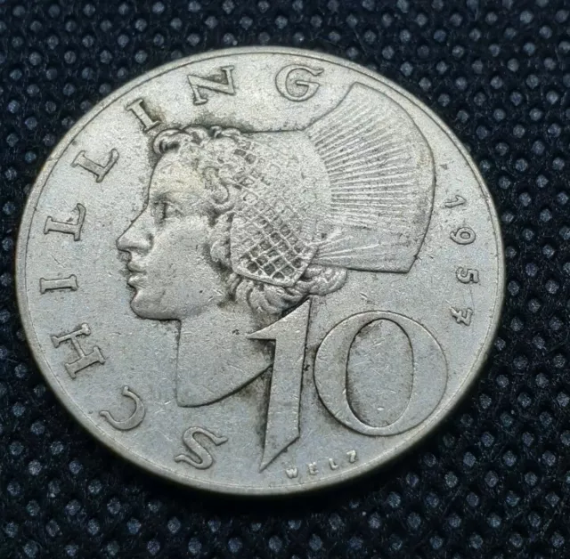 1957 Austria 10 Schilling Silver Coin - KM 2882 - Fine # 22712