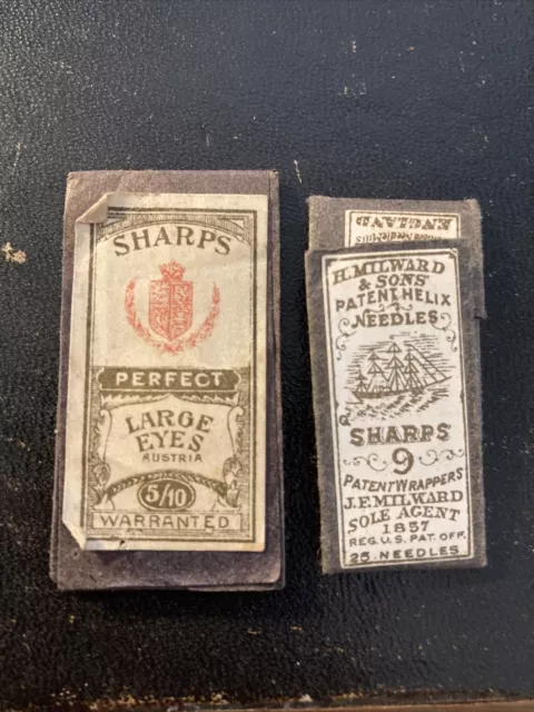 H Milward & Sons Patent Helix Sharps 6 Victorian Sewing Needle Paper Packet 1857