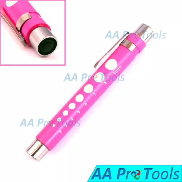 Pen Light, with Pupil Gauge for Nursing Medical Pink Reusable