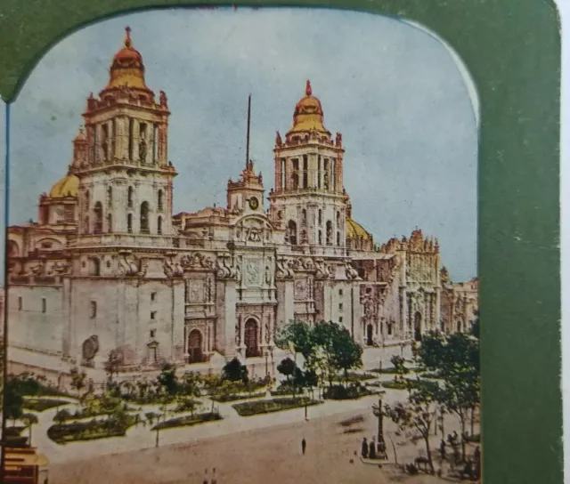 Stereoview Cathedral Of Mexico Plaza Mayor 251 Stereoscope Card