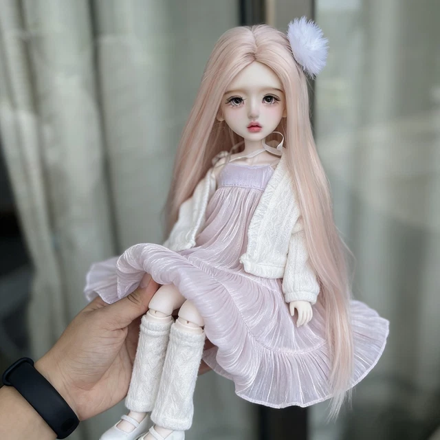Poupée BJD 1/3 Articulation Active - Corps Fille, Cheveux Verts, Yeux Mobiles